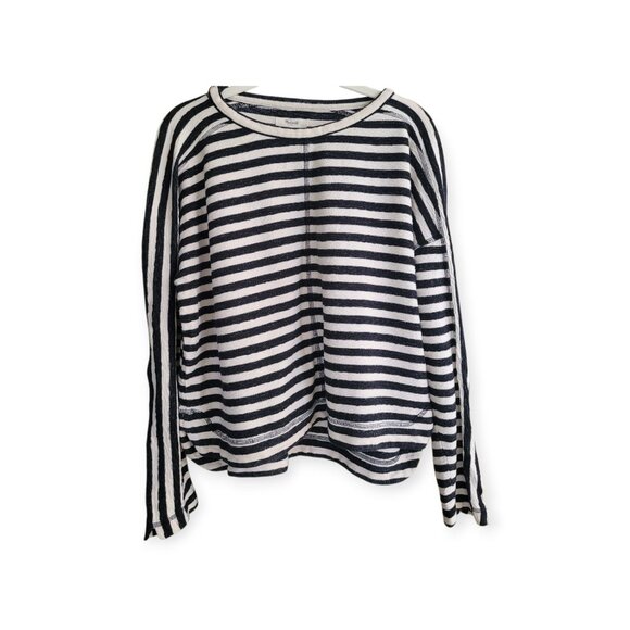Madewell Slub Stripe Cotton Sweatshirt, Size M - Picture 3 of 8